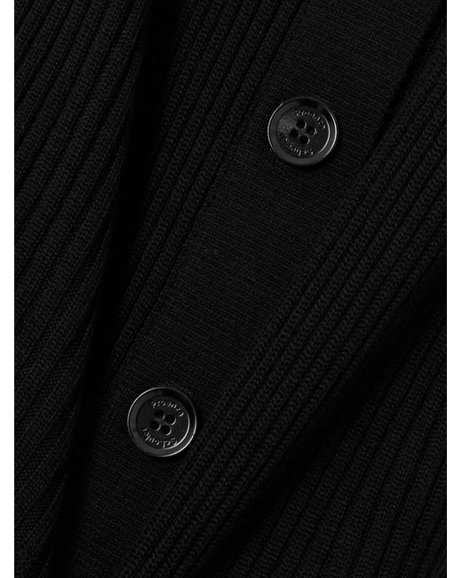 Proenza Schouler Black Jada Pleated Ribbed-Knit Wool Maxi Dress