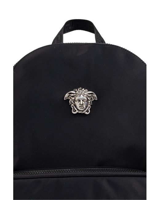 Versace Black La Medusa Zipped Backpack for men