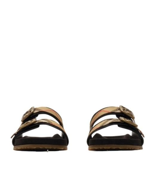 Burberry Black Check Urchin Sandals