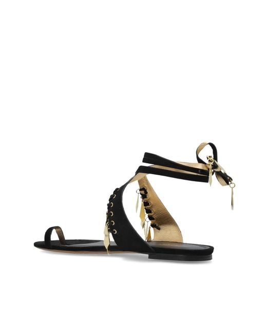 Isabel Marant Black Dreena Embellished Flat Sandals