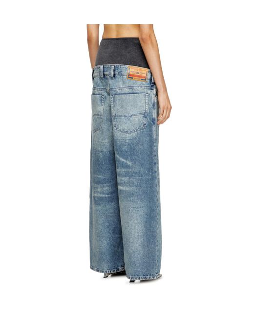 DIESEL Blue D-Eni-F-Fsh1 Relaxed Jeans