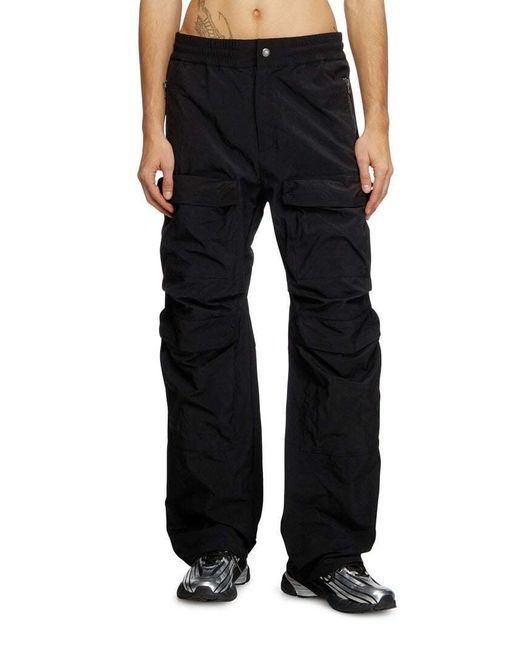 DIESEL Black P-Danzel Straight-Leg Cargo Trousers for men