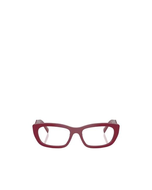 Prada White Eyewear Irregular Frame Glasses
