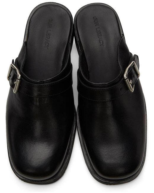 Our Legacy Black Camion Buckle Detailed Mules for men