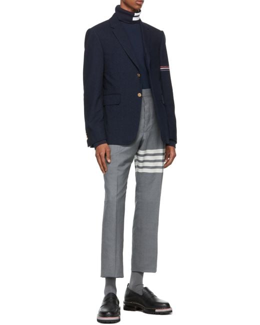 Thom Browne Gray 4-Bar Striped Trousers for men