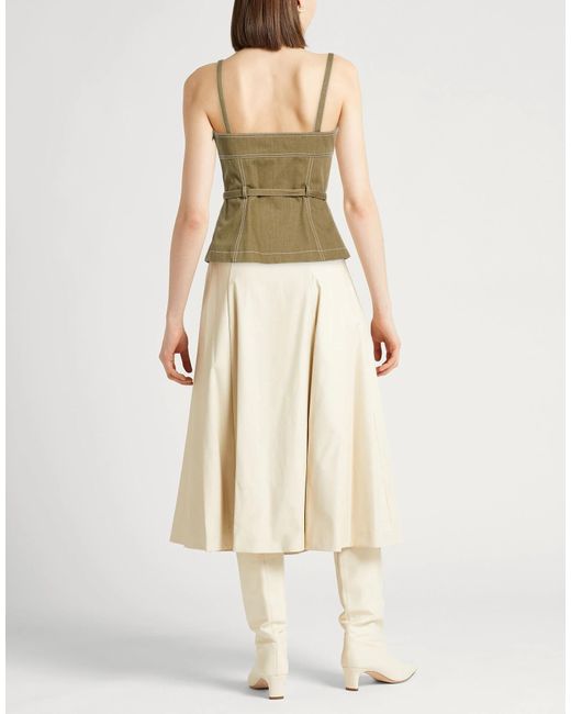 Tory Burch Green Solid Color Denim Sleeveless Top