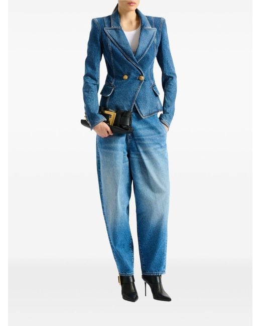 Balmain Blue Denim 2-Button Jacket
