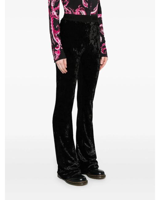 Versace Jeans Black Logo-Waistband Trousers