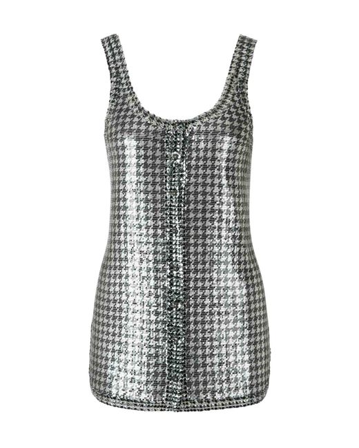 Rabanne Gray Metallic Effect Sleeveless Top