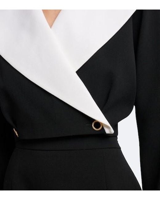 Alessandra Rich Black Double-Breasted Wool-Blend Coat