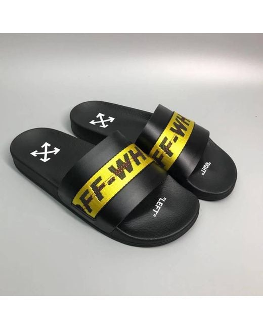 Off-White c/o Virgil Abloh Black Industrial Logo Slides for men