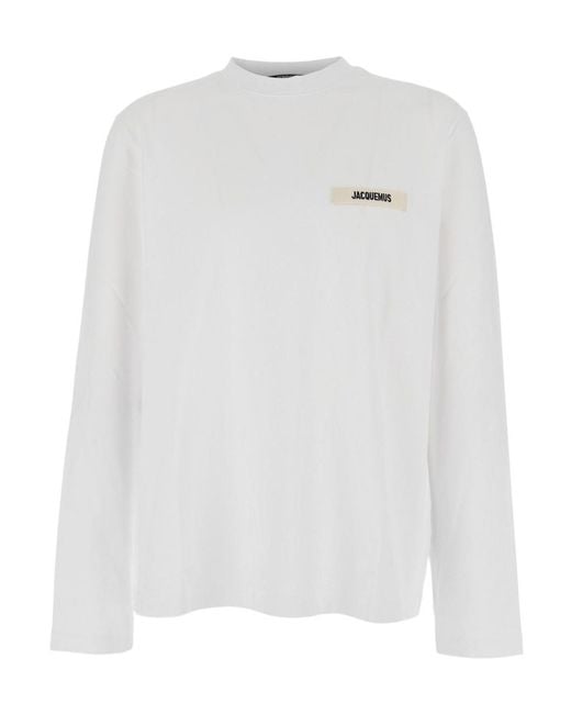 Jacquemus White Long-Sleeved T-Shirt for men