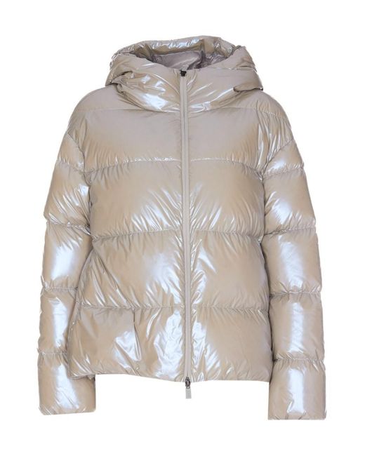 Herno Gray Padded Zipped Jacket
