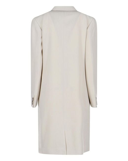 Calvin Klein White Evelyn Long Coat