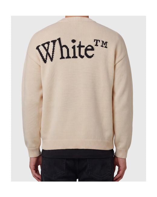Off-White c/o Virgil Abloh Natural Bookish Shared Crewneck Jumper for men