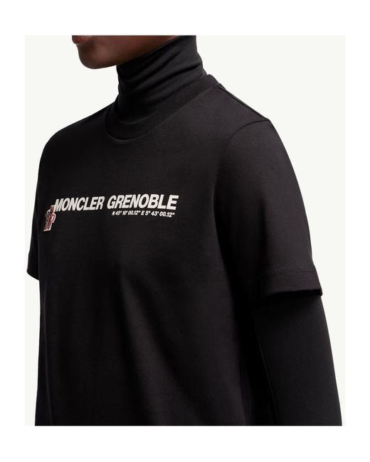 Moncler Black Grenoble Logo-Printed Crewneck T-Shirt