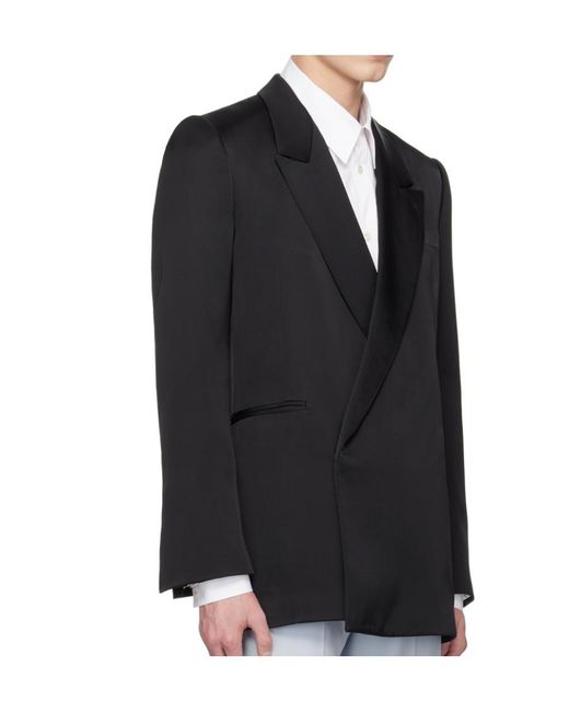 McQueen Black Double Breasted Tailored Blazer for men