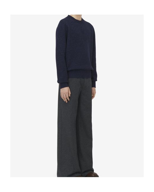McQueen Blue Skull Embroidered Crewneck Jumper for men