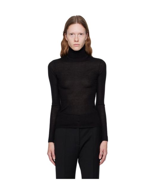 Gabriela Hearst Black High-Necked Long-Sleeved Sweater
