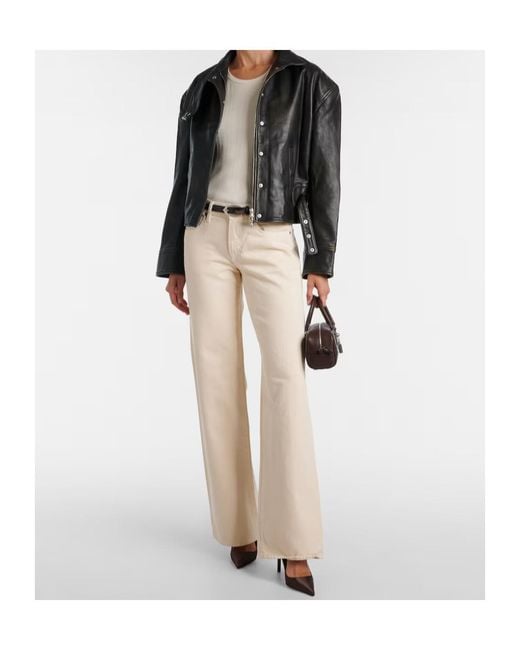 Christopher Esber Black Zippered Long-Sleeved Leather Jacket