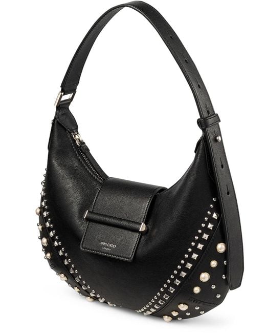 Jimmy Choo Black Small Bar Hobo Bag