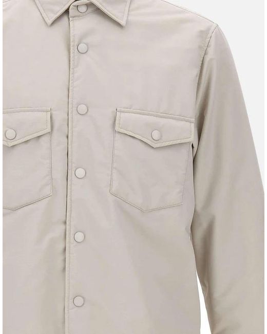 Eleventy White Snap-Button Shirt Jacket for men