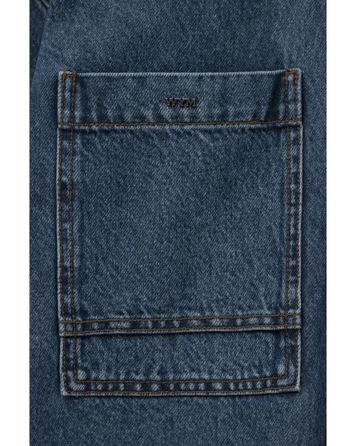 Wooyoungmi Blue Floral Embroidered Denim Shirt for men
