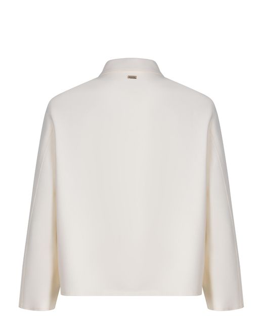 Herno White Cape-Style Three-Quarter Sleeve Jacket