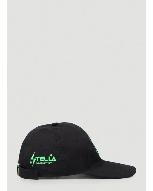 Stella McCartney Black Logo Print Baseball Cap for men