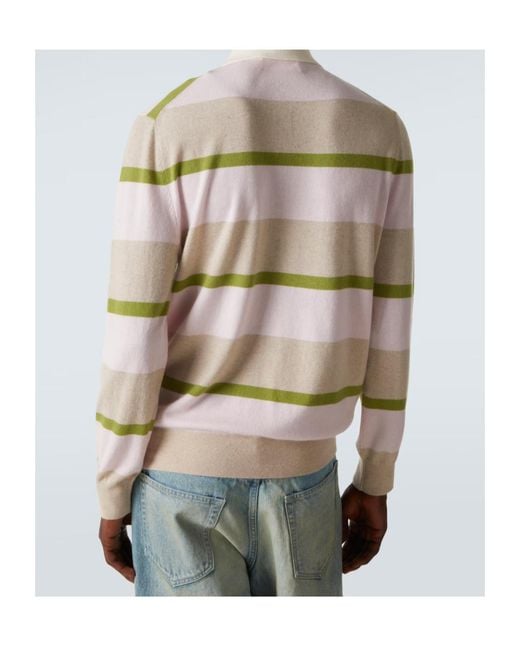 arch4 Natural Striped Polo Sweater for men