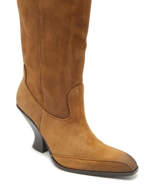 DIESEL Brown Bottines En Daim D-Luffy À Bout Carré