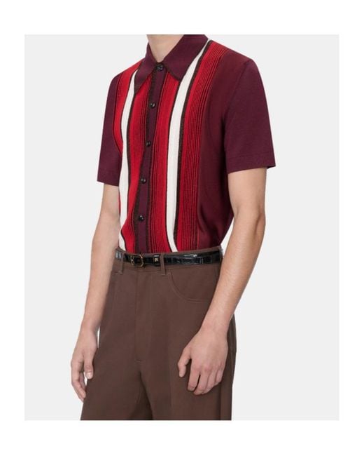 Amiri Red Embellished Striped Shirt for men