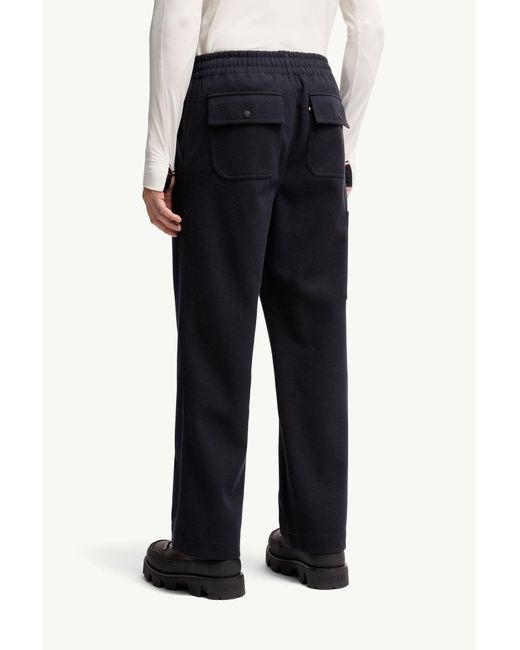 Moncler Blue Embossed Logo Sweatpants for men