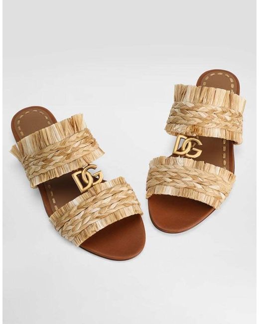 Dolce & Gabbana Multicolor Fringe Detailed Braided Slippers