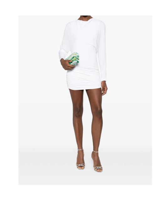 Christopher Esber White Luna Cowl Draped Dress