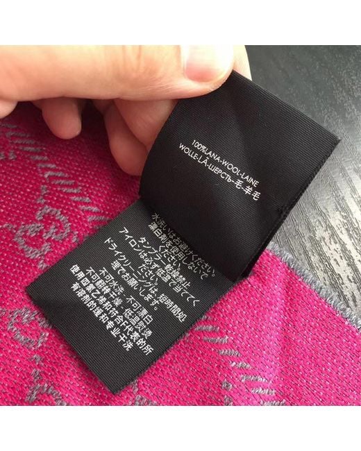 Gucci Pink Wool Gg Jacquard Scarf