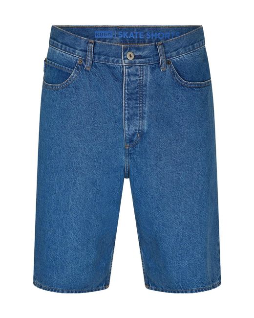 Boss Blue Five-Pocket Denim Shorts for men