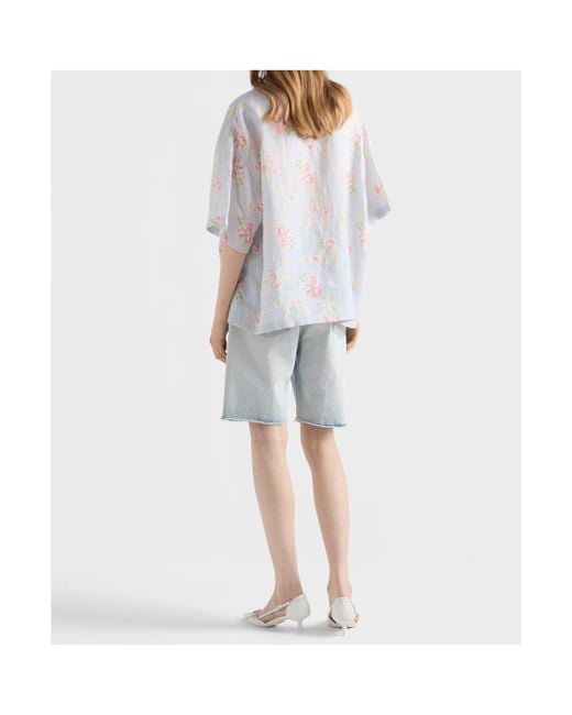 Prada Blue Denim Bermudas
