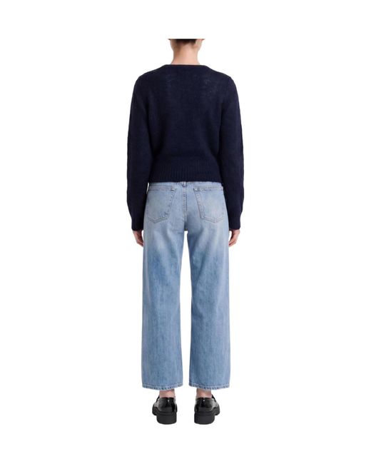 Ganni Blue Solid Color Thick Knitted