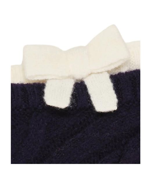 ShuShu/Tong Blue Bow-Detail Cable-Knit Sweater
