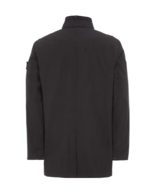 Stone Island Black Logo-Patch Zip-Up Jacket for men