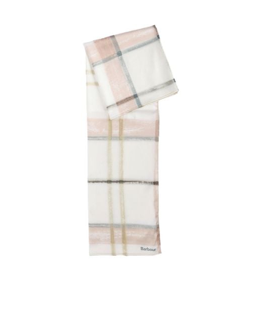 Barbour White Gianna Plaid Scarf