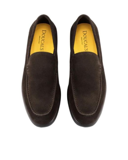 Doucal's Brown Round Toe Loafers for men