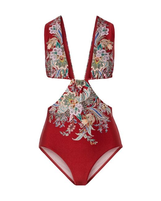 Zimmermann Red Rhiannon Swimsuit