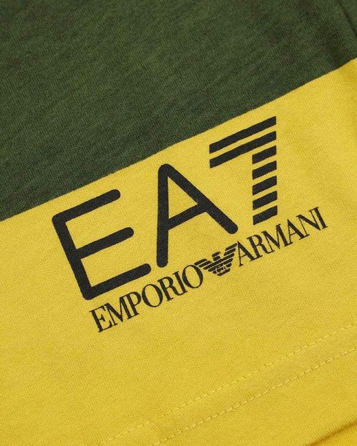 EA7 Yellow Logo Patch Polo Shirt for men