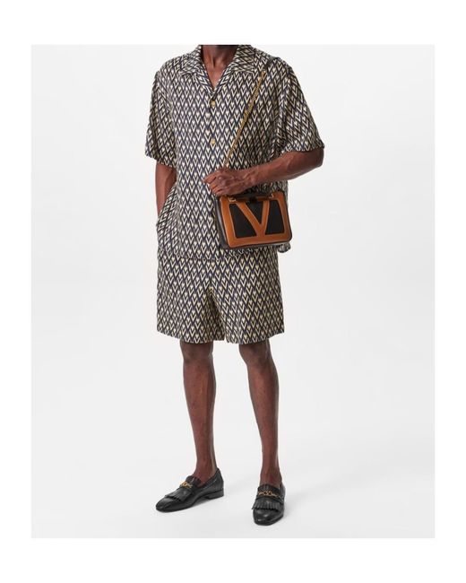 Valentino Blue Printed Graphic Shorts for men