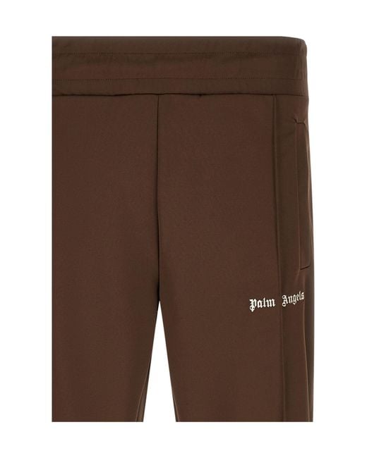 Palm Angels Brown Athletic Pants With An Elastic Waistband for men