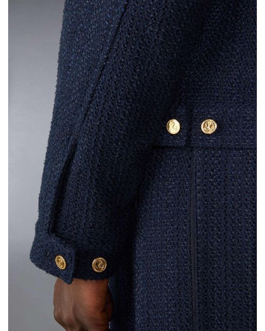 Thom Browne Blue Rwb-Striped Tweed Bomber Jacket for men