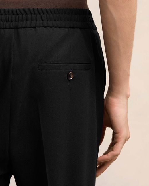 AMI Black Tailored Straight-Leg Pants for men