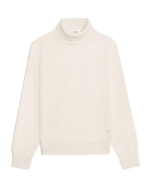 Céline White Turtleneck Sweater